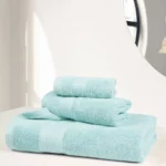 Blue 3 Piece Pure Cotton 500 GSM Towel Set