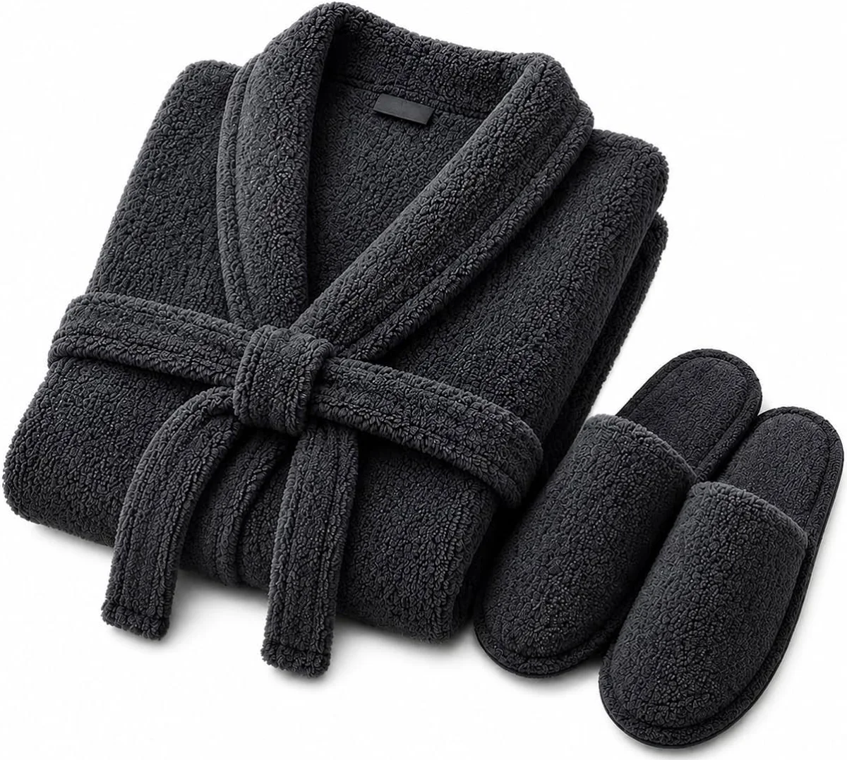 shopping (4) Premium Unisex Bathrobe Set with Matching Slippers - Image 1